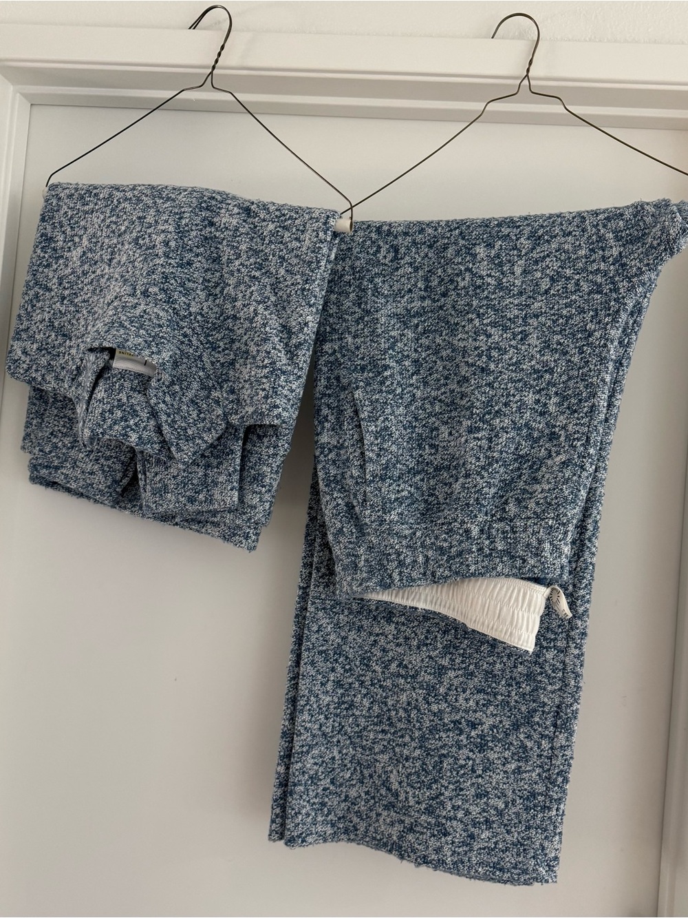 aerie Offline Snow Day Set Blue Marled Mocked Neck Sweater and Wide Leg Pants